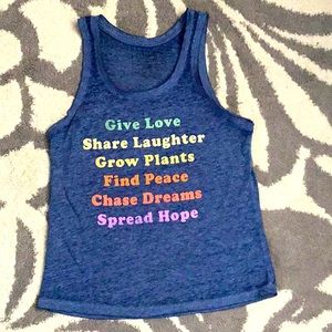 Blue quote tank top